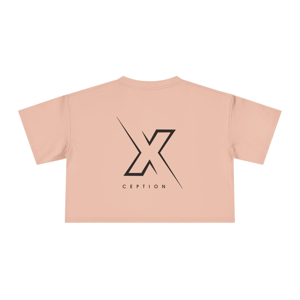 T-shirt court chic X-CEPTION pour femme, design tendance, mode quotidienne, tenue décontractée, style urbain, cadeau pour elle, essentiel pour l'été