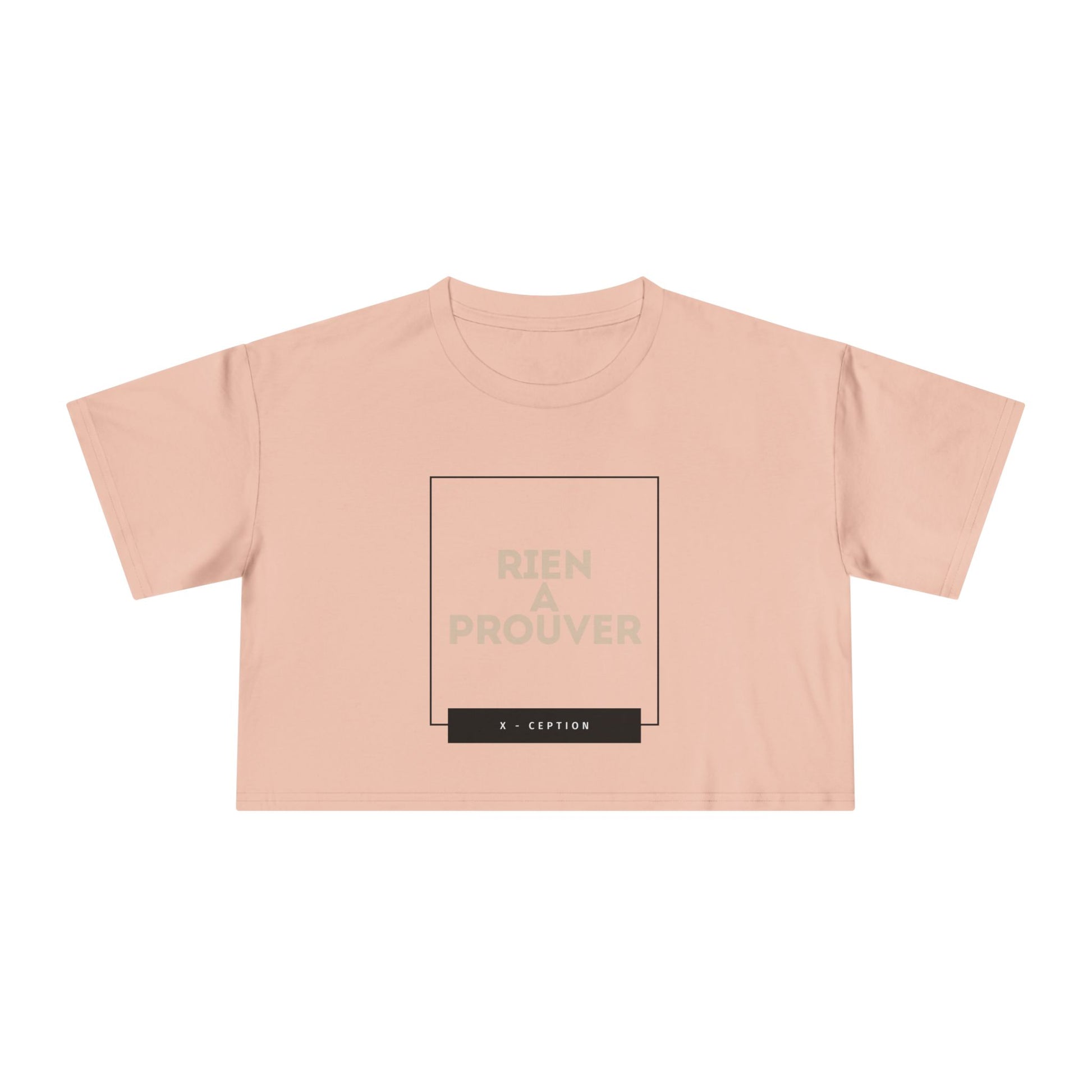 T-shirt court chic X-CEPTION pour femme, design tendance, mode quotidienne, tenue décontractée, style urbain, cadeau pour elle, essentiel pour l'été