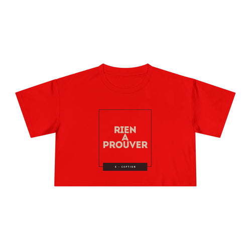 T-shirt court chic X-CEPTION pour femme, design tendance, mode quotidienne, tenue décontractée, style urbain, cadeau pour elle, essentiel pour l'été