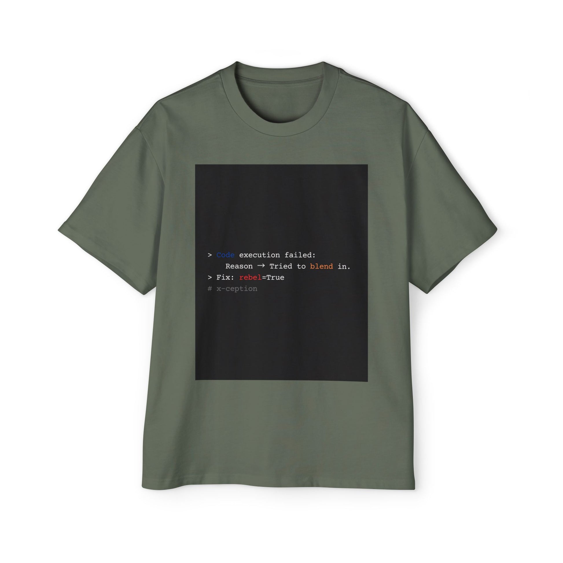 T-shirt surdimensionné X-CEPTION - Motif « Connection Failed », streetwear décontracté, cadeau pour les passionnés de technologie, festivals de musique, confort au quotidien