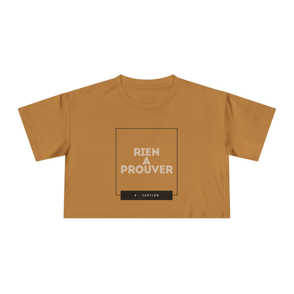 T-shirt court chic X-CEPTION pour femme, design tendance, mode quotidienne, tenue décontractée, style urbain, cadeau pour elle, essentiel pour l'été