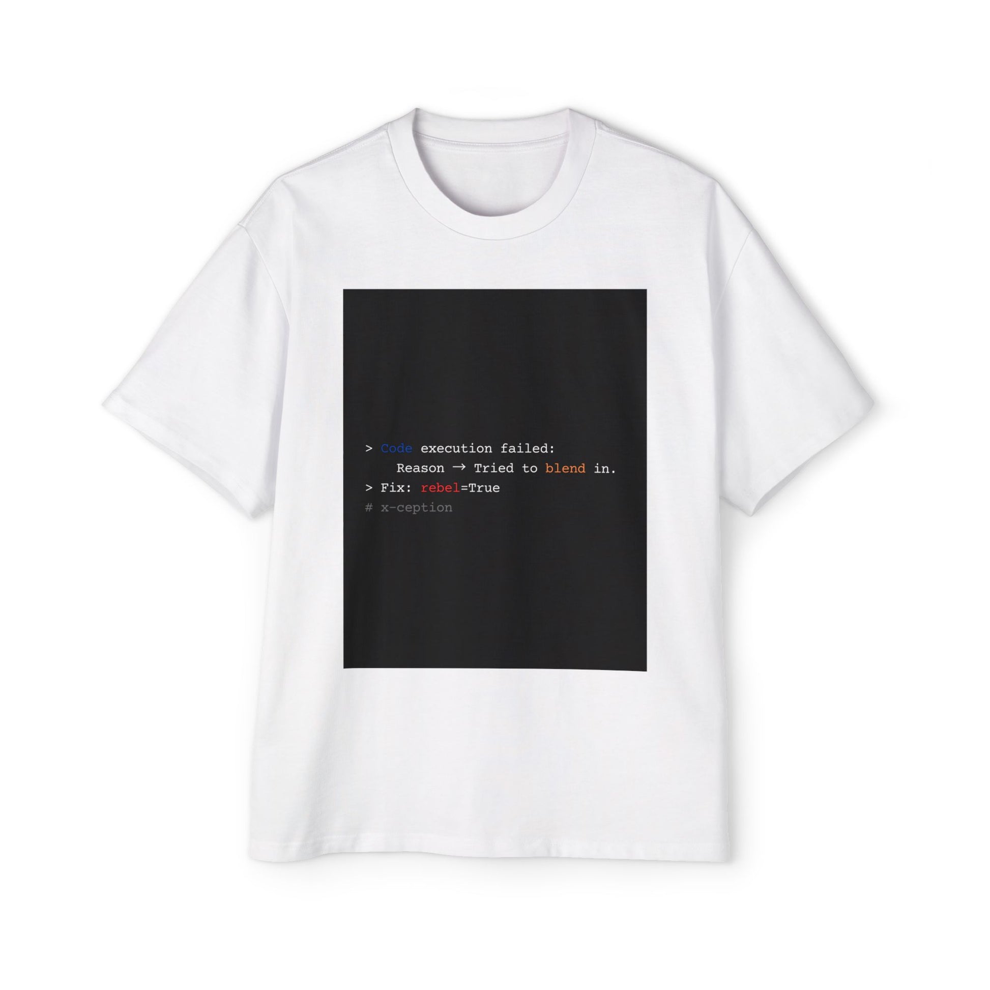 T-shirt surdimensionné X-CEPTION - Motif « Connection Failed », streetwear décontracté, cadeau pour les passionnés de technologie, festivals de musique, confort au quotidien