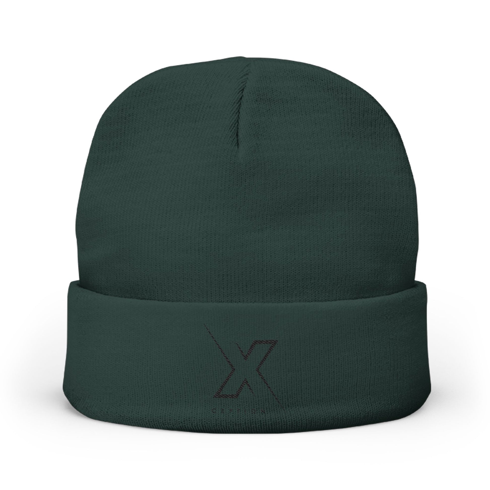 Bonnet tricoté X-CEPTION élégant avec motif brodé, bonnet d'hiver, couvre-chef confortable, cadeau pour lui/elle, accessoires d'extérieur, bonnet tendance