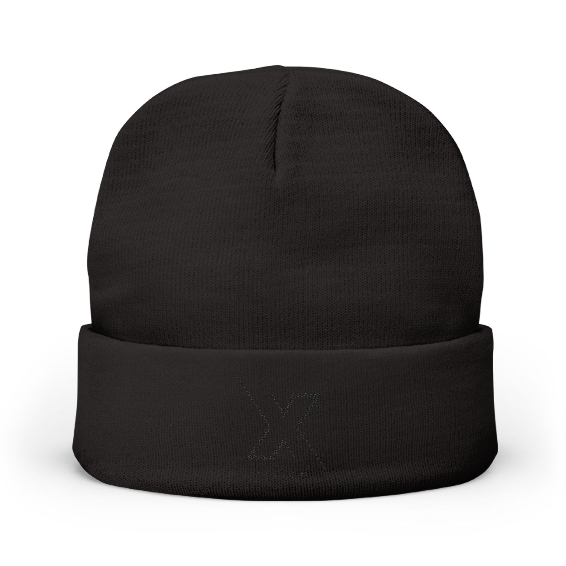 Bonnet tricoté X-CEPTION élégant avec motif brodé, bonnet d'hiver, couvre-chef confortable, cadeau pour lui/elle, accessoires d'extérieur, bonnet tendance
