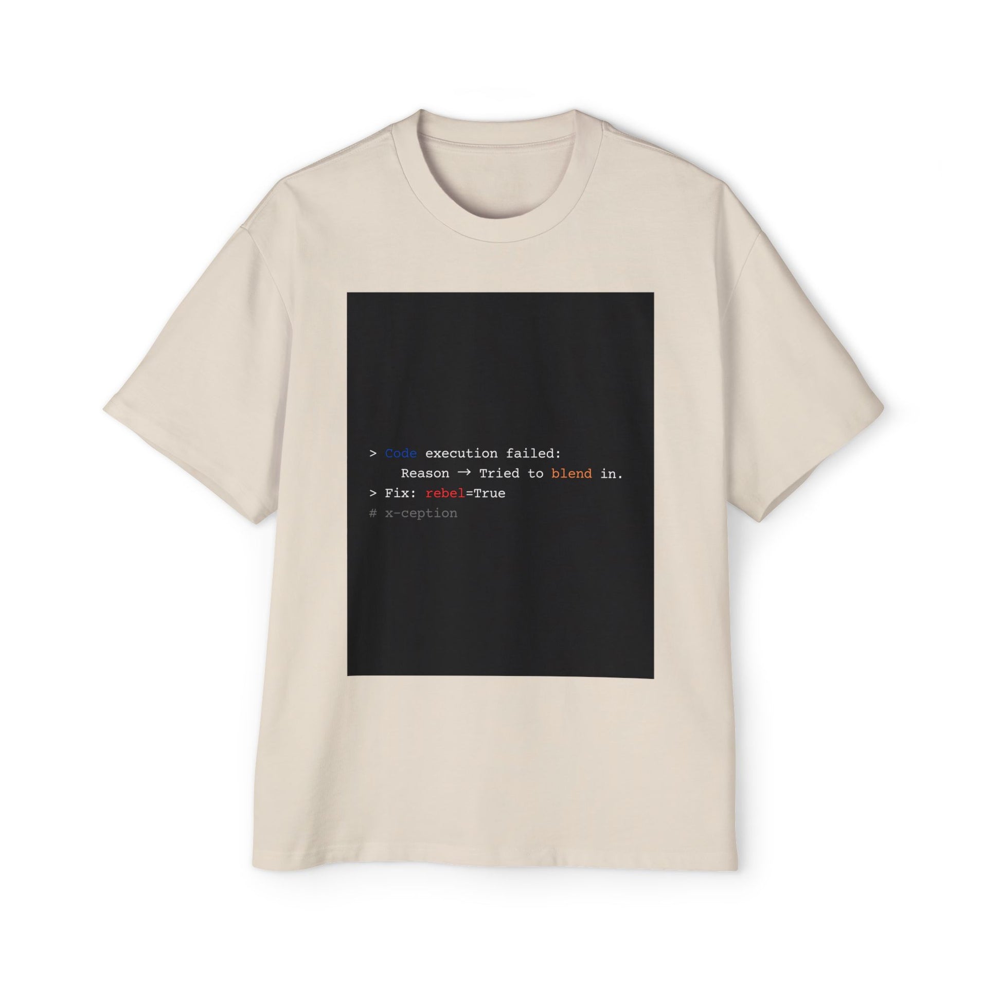 T-shirt surdimensionné X-CEPTION - Motif « Connection Failed », streetwear décontracté, cadeau pour les passionnés de technologie, festivals de musique, confort au quotidien