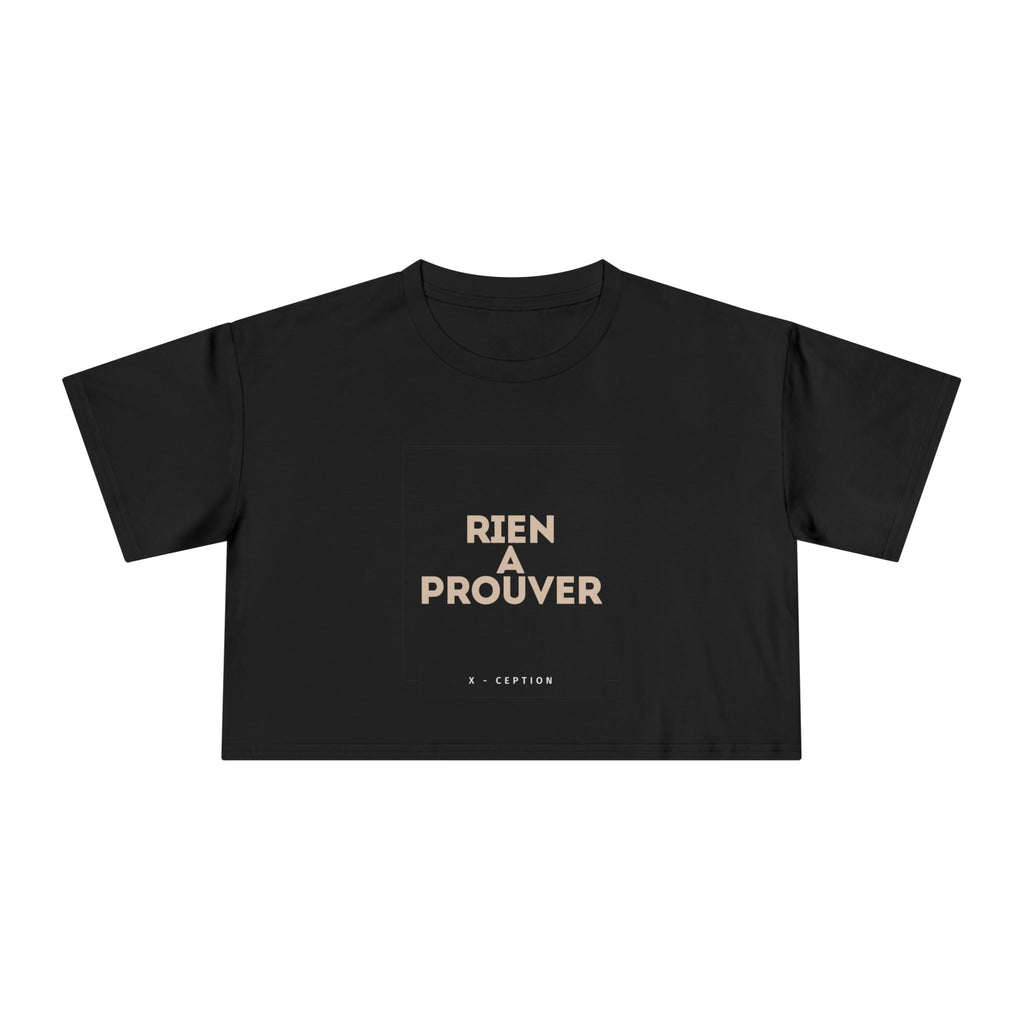 T-shirt court chic X-CEPTION pour femme, design tendance, mode quotidienne, tenue décontractée, style urbain, cadeau pour elle, essentiel pour l'été