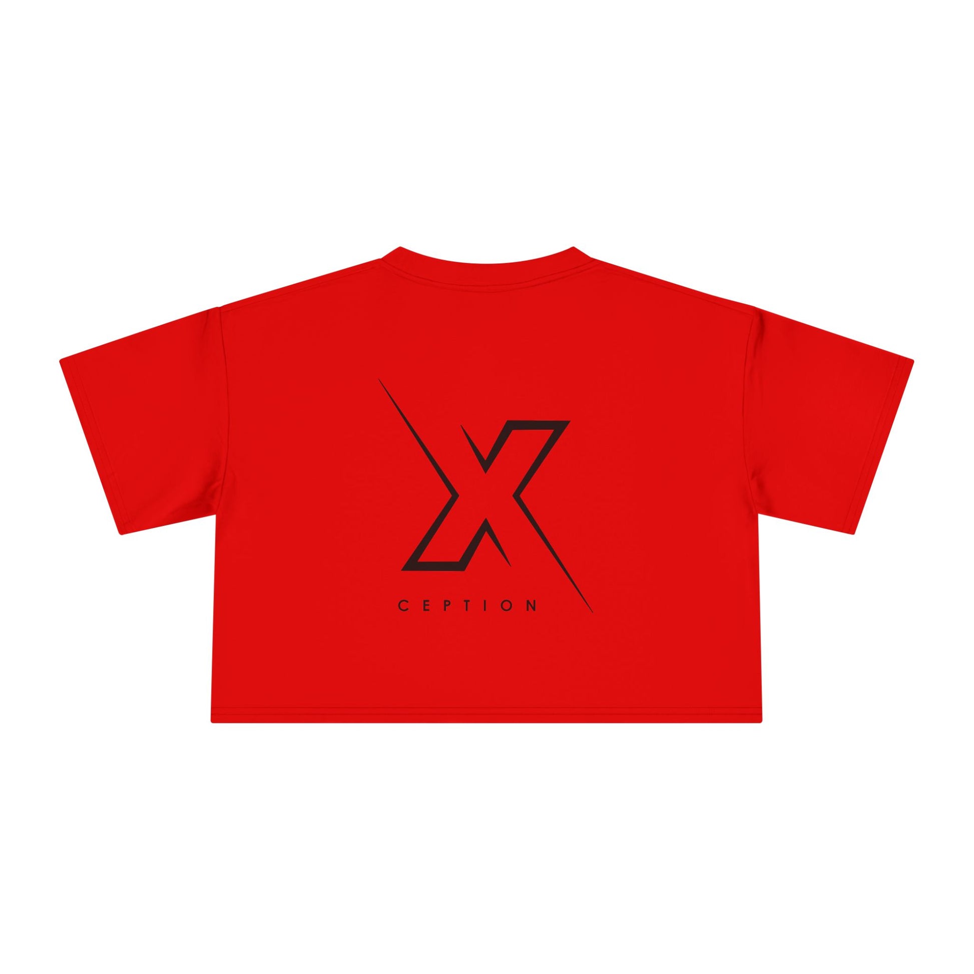 T-shirt court chic X-CEPTION pour femme, design tendance, mode quotidienne, tenue décontractée, style urbain, cadeau pour elle, essentiel pour l'été