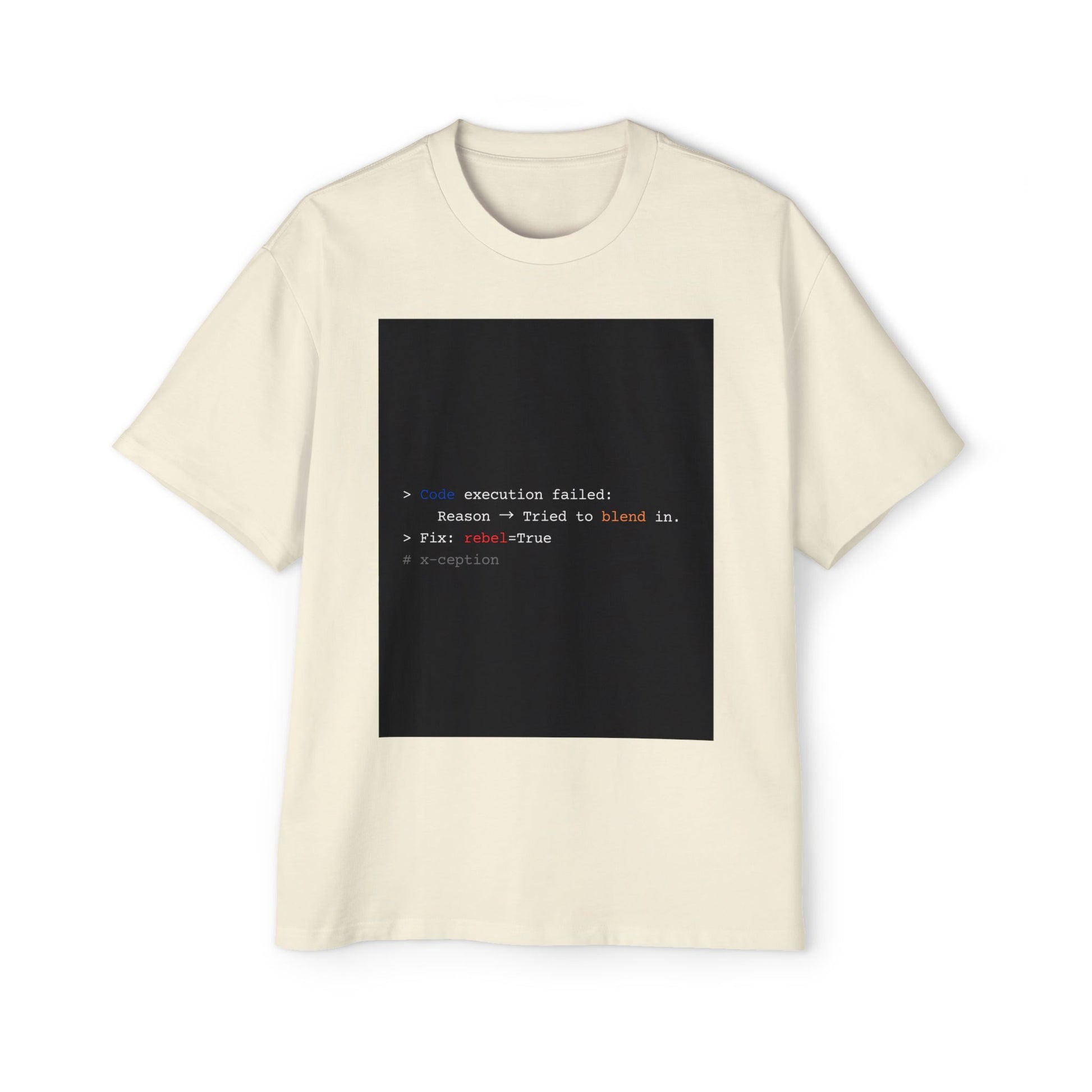 T-shirt surdimensionné X-CEPTION - Motif « Connection Failed », streetwear décontracté, cadeau pour les passionnés de technologie, festivals de musique, confort au quotidien